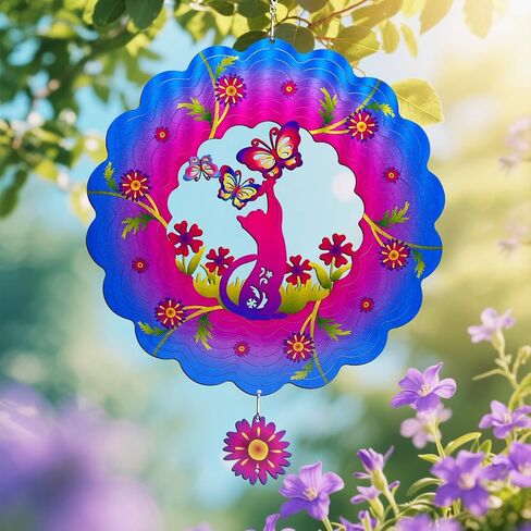 Dog Metal Wind Spinners, Dog Gifts for Women Mom Grandma Wife Men Dog Lovers, 12 inch Lage 3D Stainless Steel Hanging Wind Spinner for Outdoor Indoor Home Yard Art Garden Decorations in Saudi Arabia