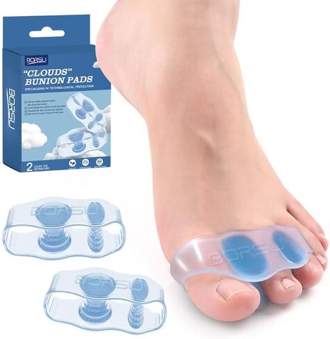 Silicone Toe Separators For Women Men 2pcs Big Toe Straightener Pads Bunion Corrector Protector Relieve Foot Pain Toes Overlapping Breathable Soft Day/Night in Saudi Arabia