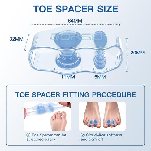 Silicone Toe Separators For Women Men 2pcs Big Toe Straightener Pads Bunion Corrector Protector Relieve Foot Pain Toes Overlapping Breathable Soft Day/Night in Saudi Arabia