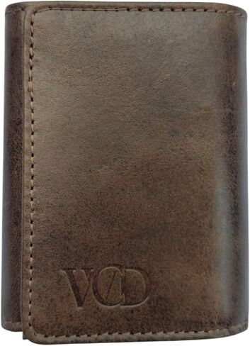 Leather Wallet for Men 8 Card Slots, Pop-up Button & Push Lock System Trifold Leather Wallet with RFID Blocking. in Saudi Arabia