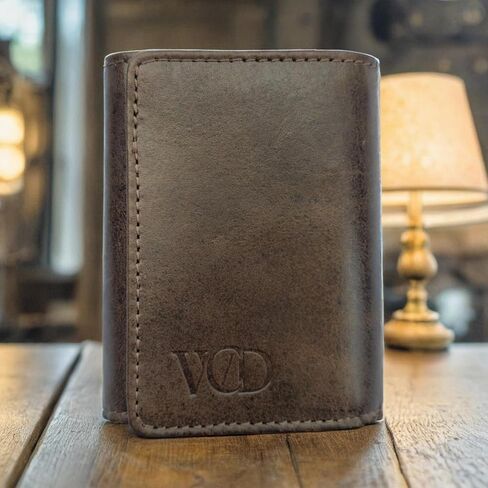 Leather Wallet for Men 8 Card Slots, Pop-up Button & Push Lock System Trifold Leather Wallet with RFID Blocking. in Saudi Arabia