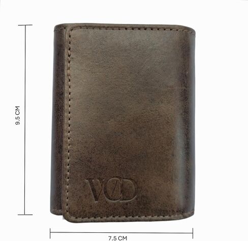 Leather Wallet for Men 8 Card Slots, Pop-up Button & Push Lock System Trifold Leather Wallet with RFID Blocking. in Saudi Arabia
