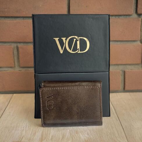 Leather Wallet for Men 8 Card Slots, Pop-up Button & Push Lock System Trifold Leather Wallet with RFID Blocking. in Saudi Arabia