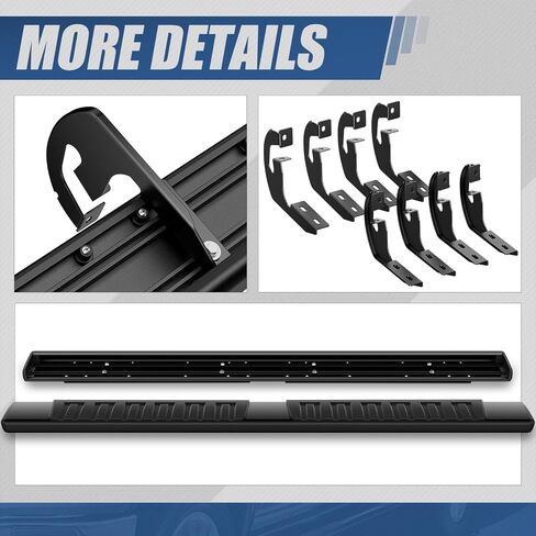 لوحات تشغيل مسطحة من سلالة السيارات متوافقة مع 2009-2014 Ford F-150 Super Crew Cab ، قضبان Nerf Step Step Step Aluminium ، قضبان خطوة 6 بوصات ، مسحوق أسود مغلف in Kuwait
