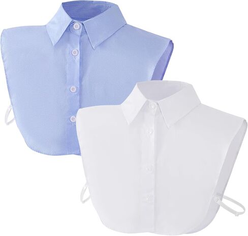 2 Pcs Fake Collar Detachable Dickey Collar Faux False Collar Half Shirts for Women Graduation Daily Wear in Saudi Arabia