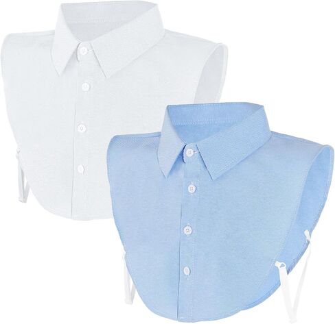 2 Pcs Fake Collar Detachable Dickey Collar Faux False Collar Half Shirts for Women Graduation Daily Wear in Saudi Arabia