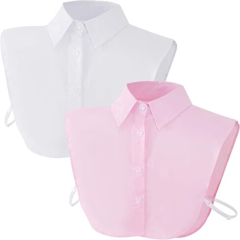 2 Pcs Fake Collar Detachable Dickey Collar Faux False Collar Half Shirts for Women Graduation Daily Wear in Saudi Arabia