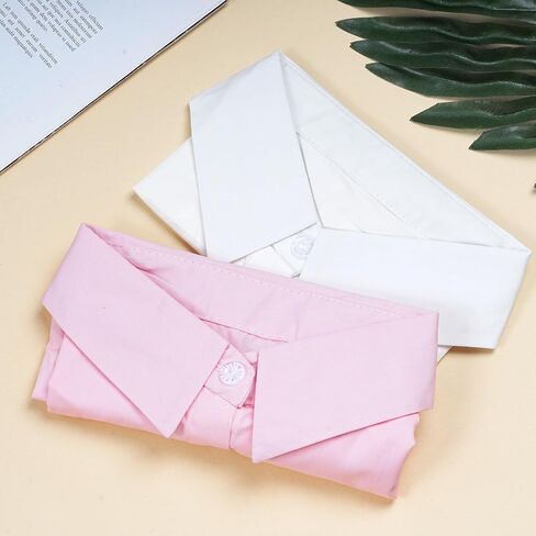 2 Pcs Fake Collar Detachable Dickey Collar Faux False Collar Half Shirts for Women Graduation Daily Wear in Saudi Arabia