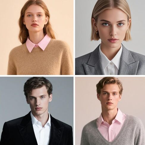 2 Pcs Fake Collar Detachable Dickey Collar Faux False Collar Half Shirts for Women Graduation Daily Wear in Saudi Arabia
