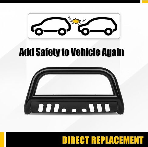 kuafu 3 "بار الصدمات الأمامية مع صفيحة متماسكة متوافقة مع 2007-2020 Chevy Silverado GMC Sierra Black Tubing Brush Guard الأمامي المصد شواء Grille Protector Bar in Saudi Arabia