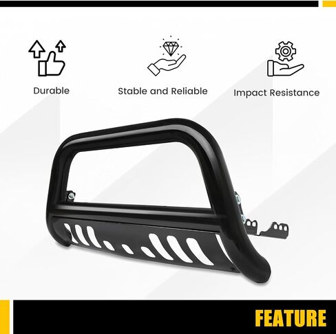 kuafu 3 "بار الصدمات الأمامية مع صفيحة متماسكة متوافقة مع 2007-2020 Chevy Silverado GMC Sierra Black Tubing Brush Guard الأمامي المصد شواء Grille Protector Bar in Saudi Arabia