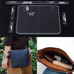 AAB-43 Messenger Bag Acrylic Template Leather Pattern Acrylic Leather Pattern Leather Templates for Bags
