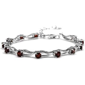 Silvershake Genuine Gemstone White Gold Plated 925 Sterling Silver 6.5 to 8 Inch Adjustable Modern Bracelet for Women