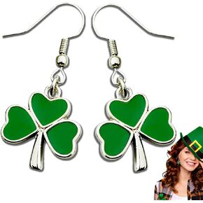 أقراط عيد القديس باتريك للنساء أقراط قلادة شامروك خضراء أقراط قلادة محظوظة بأربع أوراق البرسيم أقراط قلادة شامروك أيرلندية لطيفة إكسسوارات يوم القديس باتريك هدايا الأعياد الأيرلندية in Kuwait