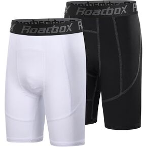 Roadbox Youth Boys Compression Shorts - Spandex Athletic Kids Running Compression Underwear for Basketball Baseball Soccer
