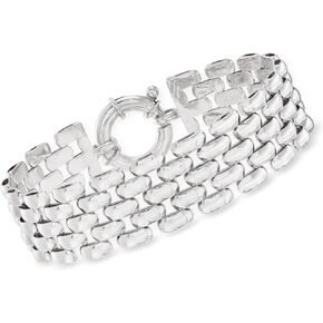 Ross-Simons Italian Sterling Silver Panther-Link Bracelet. 8 inches