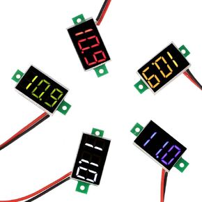 Garosa 5pcs Mini DC Voltage Display Digital DC Voltmeter 0.36 Inch Two-Wire DC 2.4V-30V LED Digital Tube Voltage Tester Meter 5 Colors