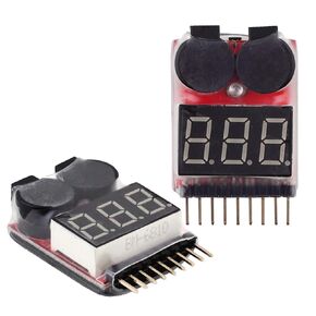 RC 1-8s Lipo Battery Voltage Tester Low Voltage Buzzer Alarm Voltage Checker Monitor LED Indicator for Lipo Life LiMn Li-ion Battery(2)