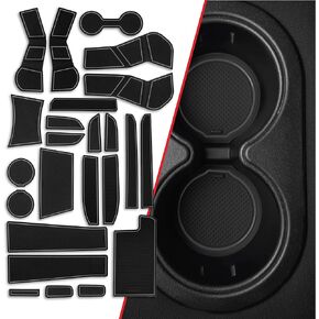 CupHolderHero fits 2018-2024 GMC Terrain Accessories - Premium Custom Interior Non-Slip Anti Dust Cup Holder Inserts, Center Console Liner Mats, Door Pocket Liners 25-pc Set (Blue Trim)