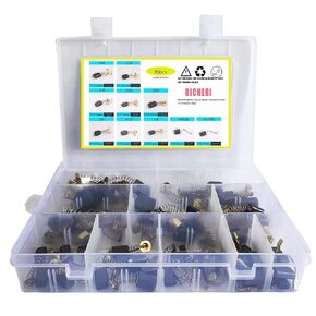 60 Pcs Electric Motor Carbon Brushes 10 Different Sizes for Replacement Repair Power Tool Part