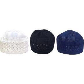 Breathable Beanie Cotton Stretchy Skull Cap Kufi Hats for Men Stretchable Caps | Helmet Liner | Muslim Ramadan Gifts in Kuwait
