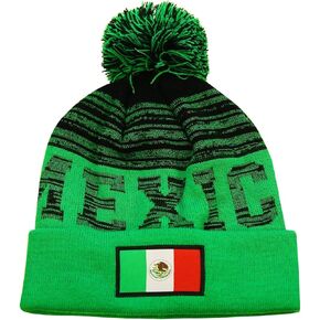 Mexico Shade Adult Unisex Pom Pom Beanie Green