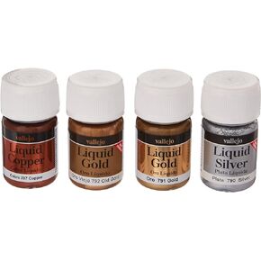 Vallejo 4 x 35ml Gold Silver & Copper Metallic Set