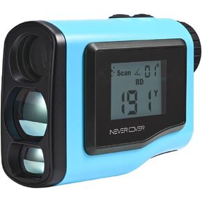 Never Over Range Finder Golf 1100 Yard، محدد مدى الجولف مع منحدر وشاشة LCD، تقنية قفل علم الجولف والاهتزاز، ملون باللون الوردي والأزرق والأحمر والأصفر