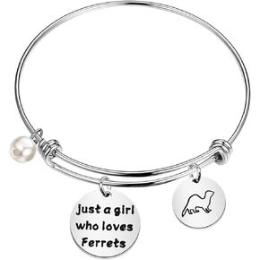 Gzrlyf Ferret Bracelet just a Girl who Loves Ferrets Jewelry Ferret Gifts for Women Ferret Lovers Ferret Owner Gifts