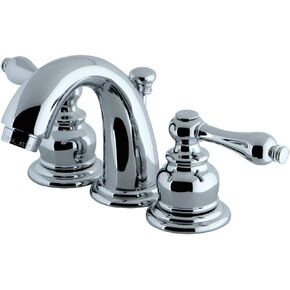 Kingston Brass KB918AL Victorian Mini Widespread Lavatory Faucet with Brass Pop-Up, Brushed Nickel