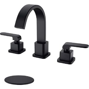 TRUSTMI Bathroom Faucet 2 Handle 8 Inch Widespread Brass Basin Sink Faucet 3 Piece Vanity Faucet with Overflow Pop Up Drain and cUPC Water Supply Lines, Brushed Nickel