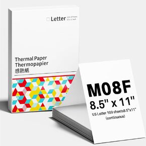 Thermal Printer Paper 8.5 x 11 Inch - Betife Continuous Multipurpose Advanced US Letter Thermal Printing paper for Brother PJ762/PJ763MFi, Phomemo M08F, HPRT MT800/800Q Printers (100 sheets)