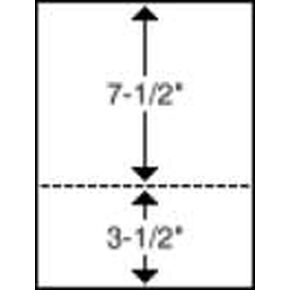 8 1/2 x 11 Blank Perforated Paper Form 24# Paper with 3 1/2" Return - 500 Sheets/Ream (23-0216)