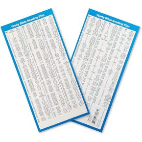 Bible Reading Plans, Bulk Set of 5 Daily Planner Bible Study Bookmarks, Read The Entire Bible in One Year, Christian Devotional Scripture Tabs, Religious Handout Gifts for Church & Small Groups