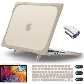 CISSOOK لجهاز MacBook Air 13.6 بوصة 2022 2024 موديل A2681 M2 A3113 M3 مع معرف اللمس، حافظة شديدة التحمل مع غطاء صلب مقاوم للصدمات + غطاء لوحة مفاتيح لجهاز MacBook Air 13 M3 2024 M2 2022، أحمر