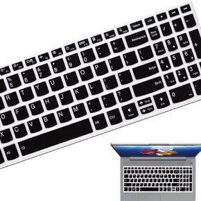 Silicone Keyboard Cover for Lenovo 2023 IdeaPad Flex 5 15.6", Yoga 7 7i 15.6 16, Yoga Slim 7 15.6, IdeaPad Slim 7 15.6, IdeaPad 3i 15, Ideapad 3, 5 15.6" 17.3", ThinkBook 15 15p G2 G3 G4 (Black)