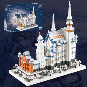 Germany Swan Stone Castle Micro Building Blocks Set, Famous World Architecture Model Creative Collection Building Toys for Adults and Kids 14+ (2800​ Pieces)
