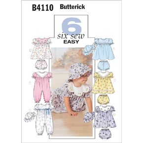 Butterick B4110 Infants' Dress, Panties, Jumpsuit and Hat Pattern OSZ (One Size)