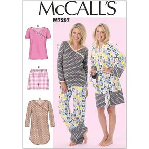 McCall's Patterns M7297 Misses'/Women's Robe, Belt, Tops, Dress, Shorts & Pants, RR (18W-20W-22W-24W)