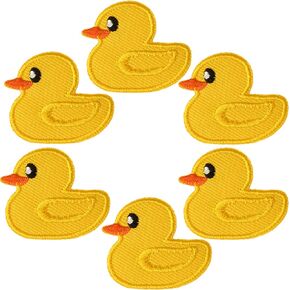 10 Pieces 2.28 Inch Duck Embroidered Patches Cute Yellow Duck Iron on Patch for Clothes Dress Jackets Caps DIY Embroidery Repair Patches Sewing Craft Decoration