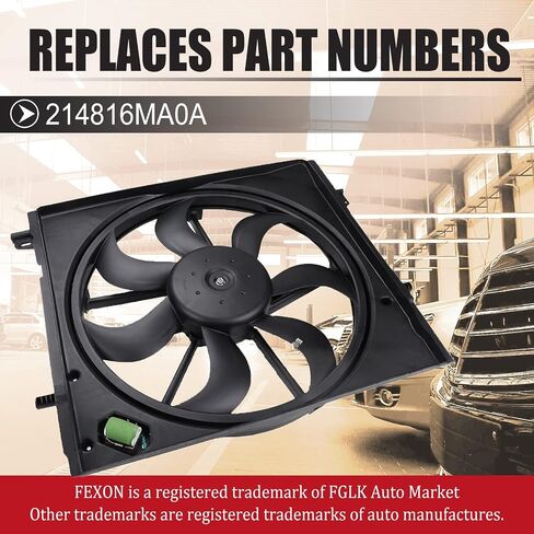 Radiator Cooling Fan Assembly Replacement for 2017 2018 2019 Nissan Rogue Sport 2.0L Replaces # 214816MA0A in Saudi Arabia