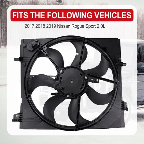 Radiator Cooling Fan Assembly Replacement for 2017 2018 2019 Nissan Rogue Sport 2.0L Replaces # 214816MA0A in Saudi Arabia