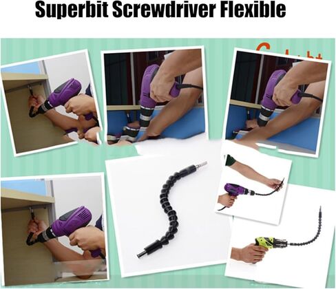 2 حزمة Superbit، تمديد لقمة مثقاب مرنة من أي زاوية، لقم تمديد عمود مرن للغاية، مفك براغي فائق المرونة، أداة قابلة للانحناء، مثقاب فائق من أي زاوية in Kuwait