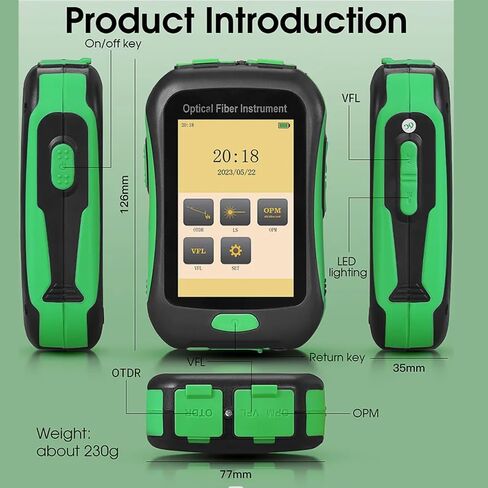 5 in 1 Mini-Pro Live 1550nm SM OTDR Mulit-Function Tester Built in OPM/OLS/VFL/LED Test Rang 10m-80Km Dynamic Range 20dB Connector SC/APC (YD-2600-APC) in Saudi Arabia