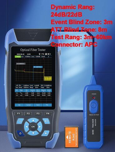 5 in 1 Mini-Pro Live 1550nm SM OTDR Mulit-Function Tester Built in OPM/OLS/VFL/LED Test Rang 10m-80Km Dynamic Range 20dB Connector SC/APC (YD-2600-APC) in Kuwait