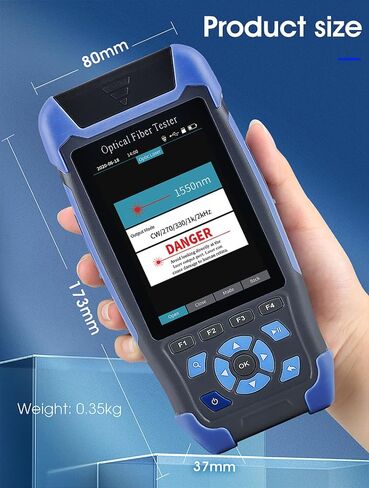 5 in 1 Mini-Pro Live 1550nm SM OTDR Mulit-Function Tester Built in OPM/OLS/VFL/LED Test Rang 10m-80Km Dynamic Range 20dB Connector SC/APC (YD-2600-APC) in Kuwait