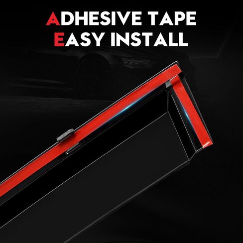 واقيات النافذة الجانبية من VEHICODE واقيات المطر لسيارة Toyota Camry 2018-2023 2022 2021 2020 2019، مظلة الرياح مع حواف من الكروم وإكسسوارات السيارة الخارجية (4 عبوات) in Kuwait