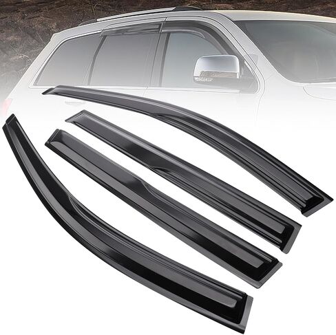 MotorFansClub 4PCS Window Visor Vent Fit for Jeep Cherokee 2014 2015 2016-2020 2021 2022 2023 Window Deflectors Sun Rain Guard All Black in Saudi Arabia