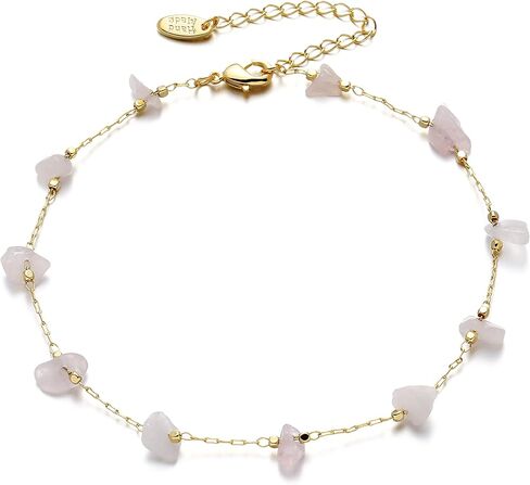 Gold Beaded Bracelets for Women, Handmade Healing Crystal Chip Beads Bracelet Natural Gemstones Bracelet Gold Chains Bracelet Adjustable in Kuwait