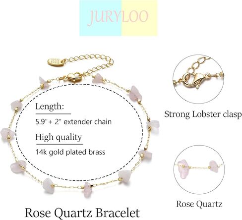 Gold Beaded Bracelets for Women, Handmade Healing Crystal Chip Beads Bracelet Natural Gemstones Bracelet Gold Chains Bracelet Adjustable in Kuwait